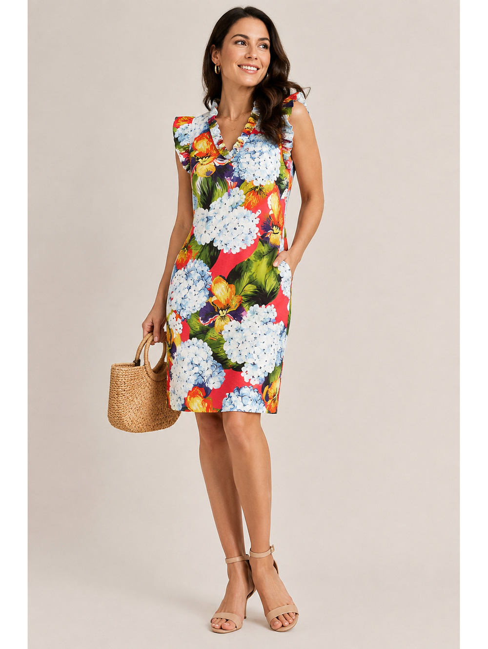 Boho Chic | S | Tropical Floral Sleeveless Dress